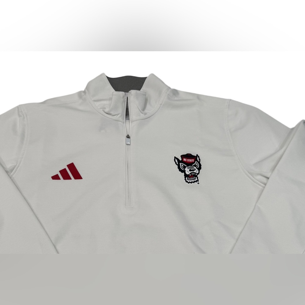Adidas NC State Quarter Zip M White Wolfpack Pullover NWT $100‎ MSRP